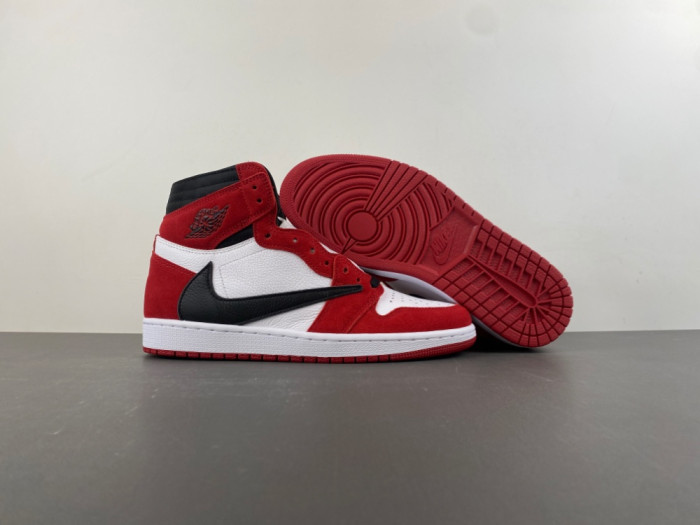AIR JORDAN 1 TRAVIS SCOTT WHITE RED AND BLACK DH3227-601