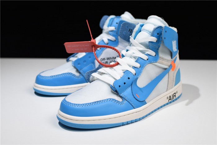 OW Air Jordan 1 Powder Blue UNC AQ0818-148