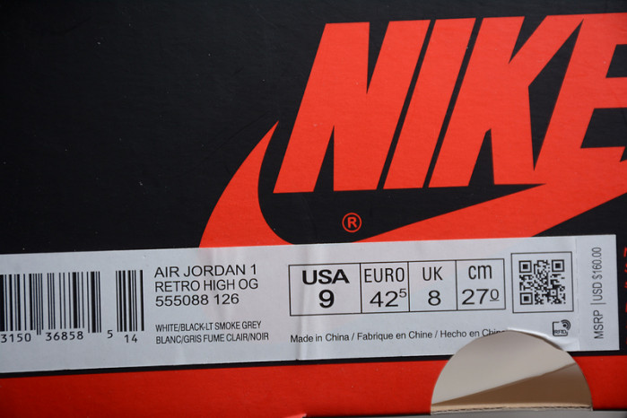 Jordan 1 Retro High Light Smoke Grey - 555088-126