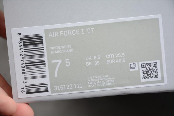 NIKE AIR FORCE 1 LOW WHITE 315122-111