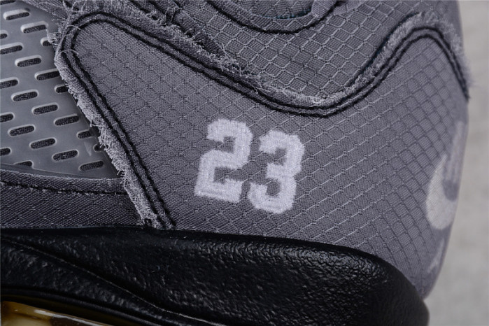 OW Air Jordan 5 SP Black Muslin Fire Red CT8480-001