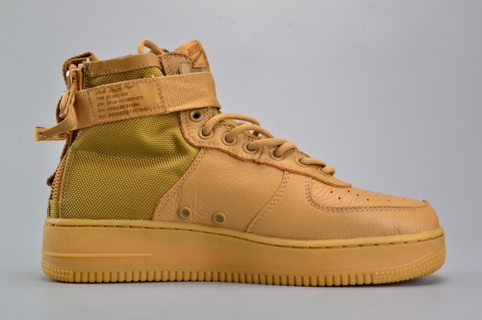 Nike SF Air Force 1 Mid Elemental Gold Leather Shoes AA3966-700
