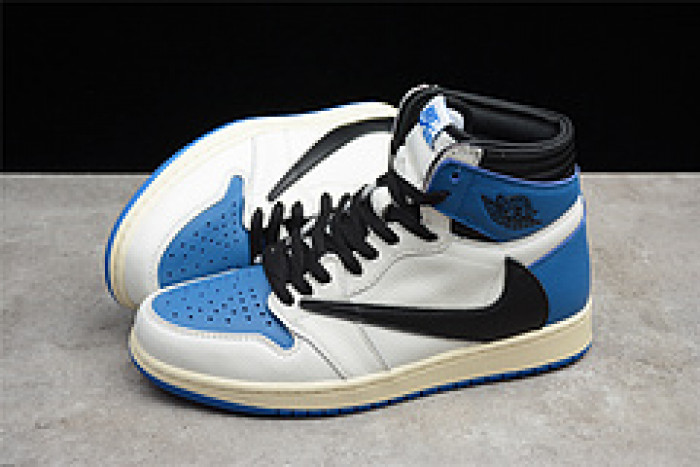AIR JORDAN 1 TRAVIS SCOTT WHITE BLUE AND BLACK DH3227-105